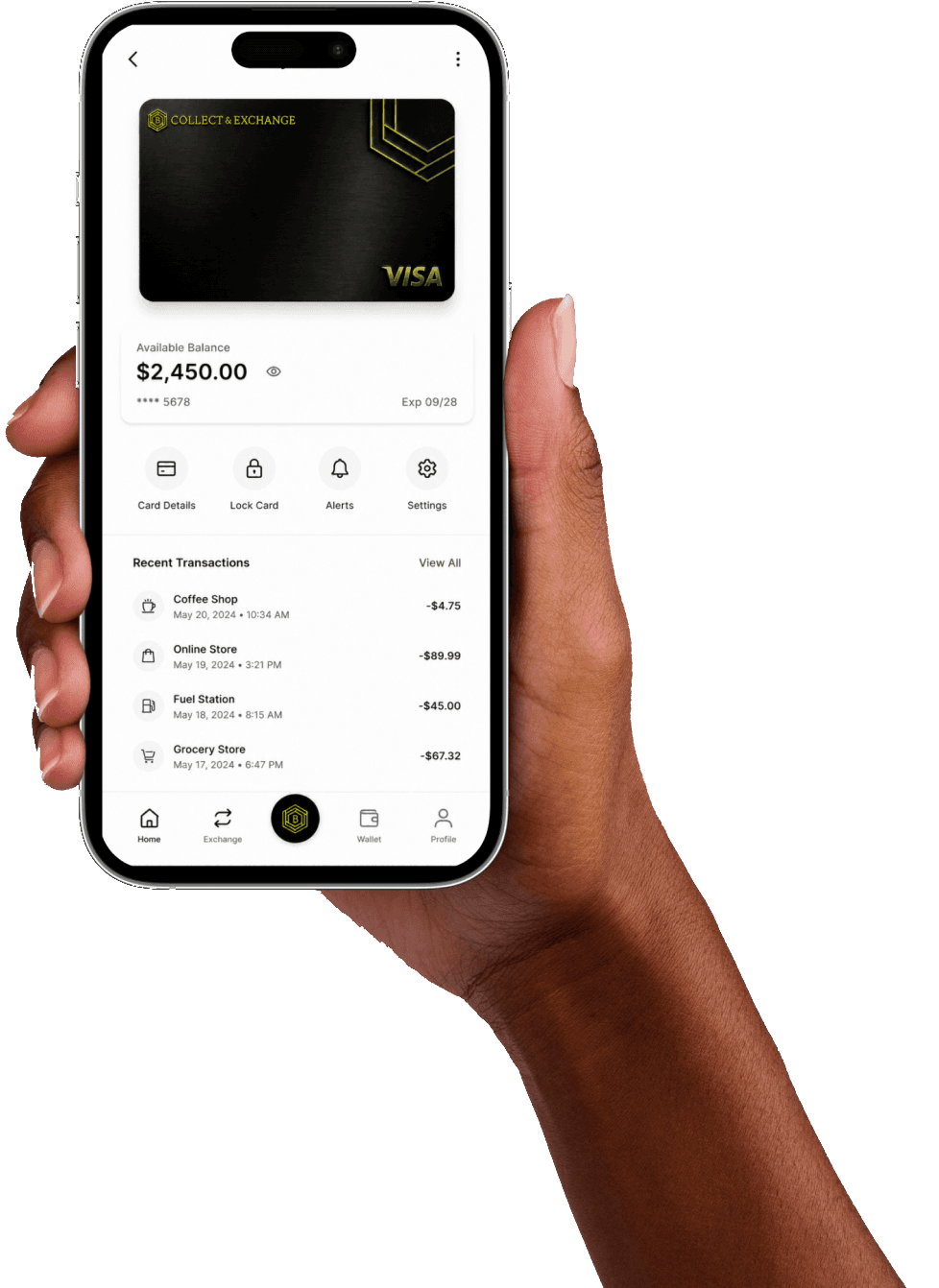 Collect & Exchange CY virtual card mobile app